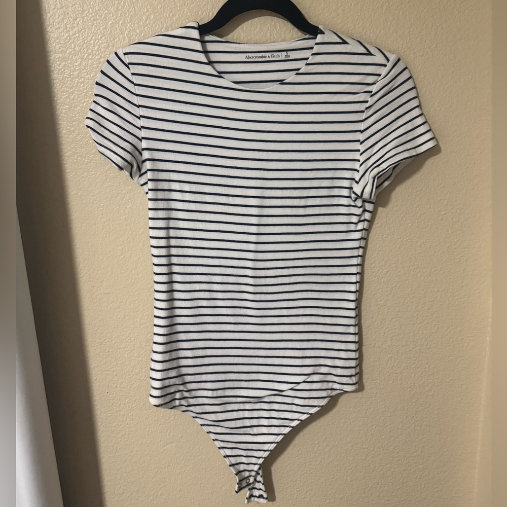 LIKE NEW! Abercrombie and fitch Striped Bodysuit Top